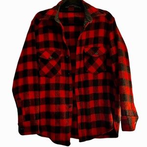 Unbranded Mens Red & Black Buffalo Plaid Shacket